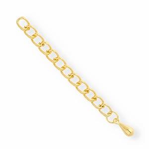1 x DQ metaal verlengketting – druppel hanger – goudkleu, Ophalen of Verzenden, Nieuw, Kraal