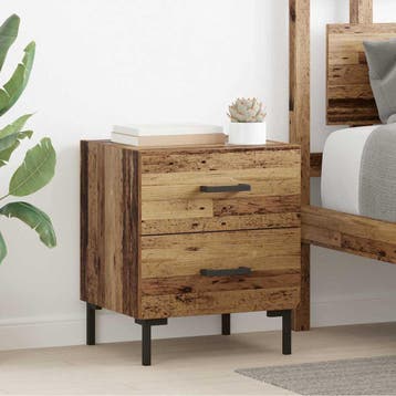 vidaXL Nachtkastje Oudhout 40 x 35 x 47,5 cm Bewerkt hout, Minder dan 45 cm, Verzenden, Nieuw, Minder dan 55 cm