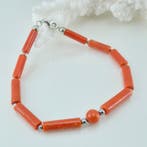 Koraal - Zilver - Armband - CORALLO MEDITERRANEO, Antiek en Kunst