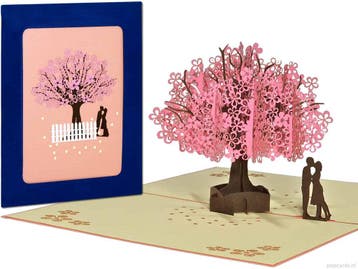Sakura Kersenbloesem roze kersenboom wenskaart | Valentij..., Verzenden, Nieuw