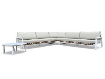 Loungeset / Hoekset Molvena | Aluminium Frame Wit, Ophalen of Verzenden, Nieuw, 7 zitplaatsen