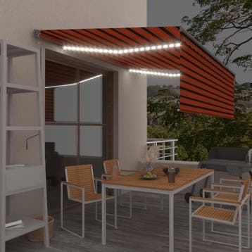 vidaXL Luifel met rolgordijn, LED en windsensor 4,5x3 m, Tuin en Terras, Zonneschermen, Verzenden, Nieuw