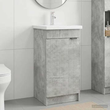 vidaXL Badkamermeubel met Wasbak Betongrijs 42 x 40 x 84,5, Verzenden, Nieuw