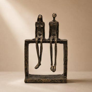 sculptuur, Abstract Couple Sculpture – Contemporary Bronze