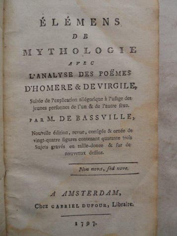 Nicolas Jean Hugou de Bassville - Elemens de mythologie