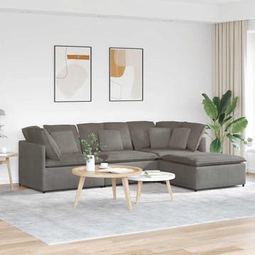 vidaXL Modulaire bank met voetenbank&kussens corduroy stof, Huis en Inrichting, Verzenden, Nieuw, Stof