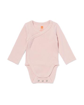 HEMA Baby meegroeiromper rib roze, Verzenden, Nieuw