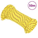 vidaXL Boot touw 3 mm 50 m polypropyleen geel, Verzenden, Nieuw