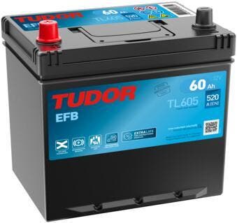 Tudor EFB accu | TL605 | 12V 60Ah, Ophalen of Verzenden, Nieuw