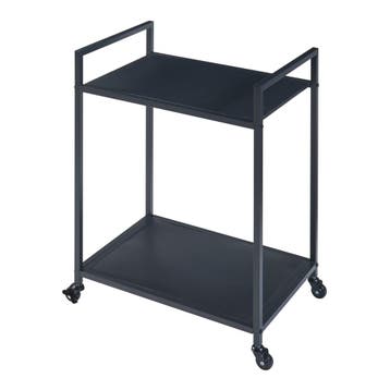 [en.casa] Keukentrolley Lesja 68,5x50x36 cm zwart, Verzenden, Nieuw