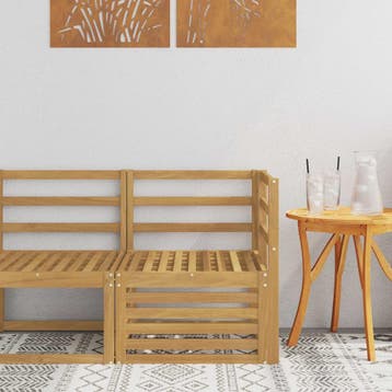 vidaXL Buiten Hoek Sofa Massief Acaciahout Wit 63 x 63 x 73, Verzenden, Nieuw