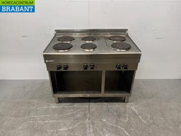 RVS Mareno 6 Pits Elektrisch Fornuis 110 cm 400V Horeca, Ophalen of Verzenden, Gebruikt