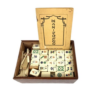 Chinees Mah-jongg spel - In houten kistje - vermoedelijk, Ophalen of Verzenden, Nieuw