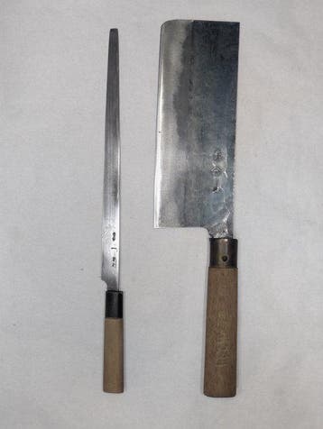 Keukenmes - Staal, Hout - Japan - Traditioneel breed mes, Antiek en Kunst