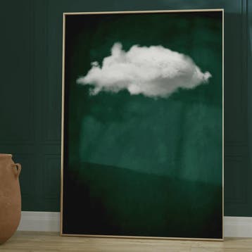 Abstracte Wanddecoratie: Smaragdgroene Wolken & Nachthemel C, Verzenden, Nieuw