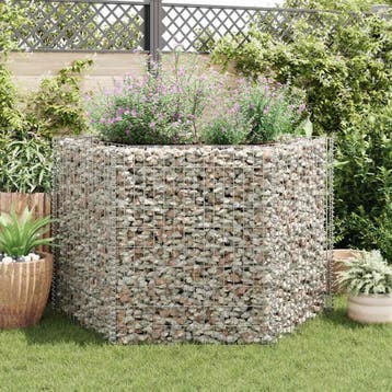 vidaXL Gabion plantenbak verhoogd zeshoekig 160x140x100 cm, Tuin en Terras, 100 cm of meer, Verzenden, Nieuw, Metaal