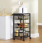 Lichtgrijze Keukenwagen op Wielen met 3 Manden – 91 cm, Verzenden, Nieuw