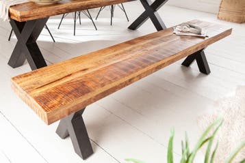 Bank Iron Craft X 200cm Mango natuurlijk 70mm/ 40159, Ophalen of Verzenden, Nieuw