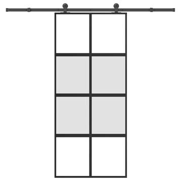 vidaXL Schuifdeur met beslag 90x205 cm gehard glas en, Doe-het-zelf en Verbouw, Deuren en Horren, Verzenden, Nieuw