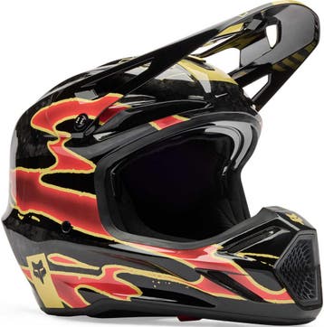 FOX V3 RS Inning Zwart Rood Goud Crosshelm, XXL, Nieuw met kaartje, Overige merken, Heren