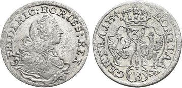 3 Kreuzer 1754 B Brandenburg-Preussen Pruisen Friedrich I..., Verzenden