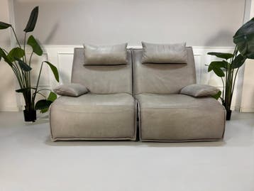 Koinor Epos Evia Design Bank Leer Grijs Sofa, Tweepersoons, Leer, Ophalen of Verzenden, Zo goed als nieuw