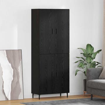 vidaXL buffetkast 2 st Zwart eiken 69,5 x 34 x 180 cm, Minder dan 50 cm, Verzenden, Nieuw, Minder dan 100 cm