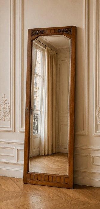 Spiegel - Hout - Art Déco - H.180cm