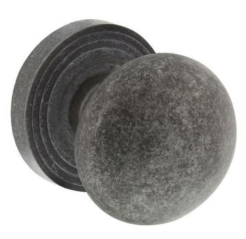 Intersteel knop op rozet vast gemonteerd met ril oud grijs, Verzenden, Nieuw