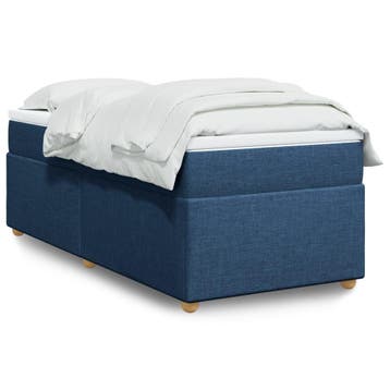 vidaXL Boxspring met matras stof blauw 80x200 cm, Eenpersoons, Nieuw, 80 cm, 200 cm