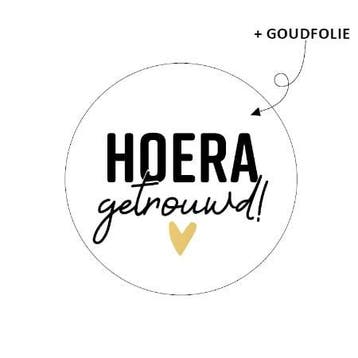 10x sluitzegel Hoera getrouwd (Stickers), Ophalen of Verzenden, Nieuw, Meerdere stickers