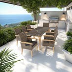 Wicker tafel Foggia 196x87x76cm - natuur, Tuin en Terras, Tuinsets en Loungesets, Verzenden, Nieuw