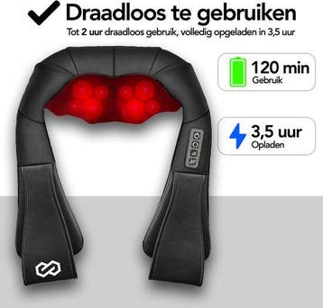 2dekans | Infinity Goods Draadloos Shiatsu Massagekussen -, Sport en Fitness, Massageproducten, Ophalen of Verzenden, Zo goed als nieuw
