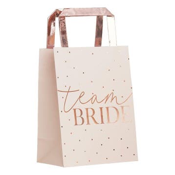 Team Bride Party Tasjes Rose Goud stippen (5st), Ophalen of Verzenden, Nieuw