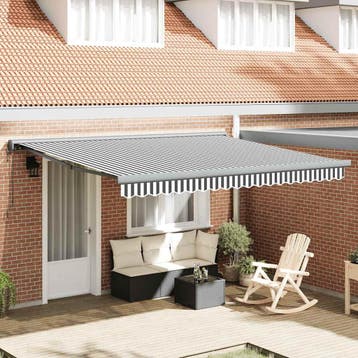 vidaXL Luifel uittrekbaar 4x3 m stof en aluminium antraciet, Verzenden, Nieuw