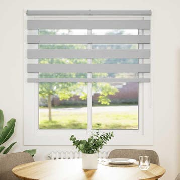 vidaXL Zebra rolgordijn 135x150 cm stofbreedte 130,9 cm, Verzenden, Nieuw, Grijs