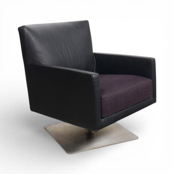 Montis Impala fauteuil, leder-stof combinatie, Overige plaatsen, Ophalen of Verzenden, Gebruikt, Stoel