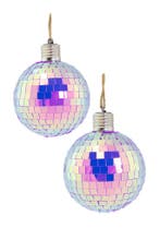 2x Discobal Ø 10 cm LED Iridescent Paars  Discobol Klein Spi, Ophalen of Verzenden, Nieuw, Feestartikel, Carnaval