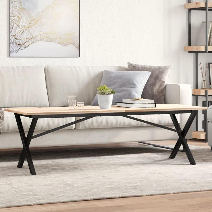 vidaXL Salontafelpoten X-frame 140x30x43 cm staal, Huis en Inrichting, Tafelonderdelen, Nieuw, Verzenden