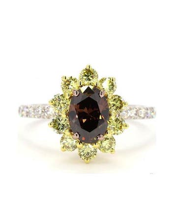 Statement ring - 18 karaat Witgoud, Geel goud - 1.73ct. tw.