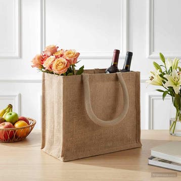 vidaXL Jute handtassen 10 Naturel 26 x 22 x 14 cm 100% Tossa, Verzenden, Nieuw