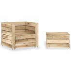 vidaXL 2-delige Loungeset pallet geïmpregneerd grenenhout, Verzenden, Nieuw, Loungeset
