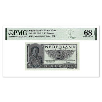 2½ Gulden Juliana 1949 PMG 68, Verzenden