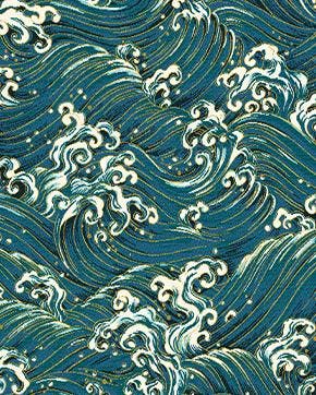 Jacquard Golven Blauw, Hobby en Vrije tijd, Stoffen en Lappen, Nieuw, Blauw