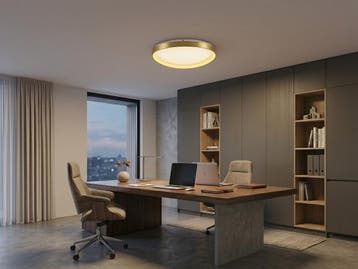 Veiling - Plafondlamp Goud 62cm 50W LED CCT 3 Kleur 3Step Di, Nieuw