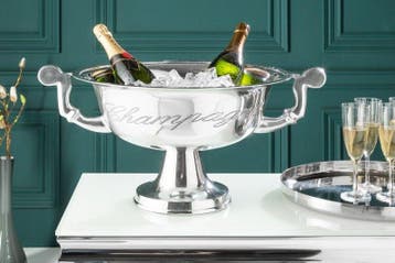 Exclusieve champagnekoeler CHAMPAGNE 65cm gepolijst zilveren, Ophalen of Verzenden, Nieuw