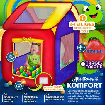 Speeltent - Kindertent - Speelhuisje - Met ballen - KIDUKU®, Verzenden, Zo goed als nieuw