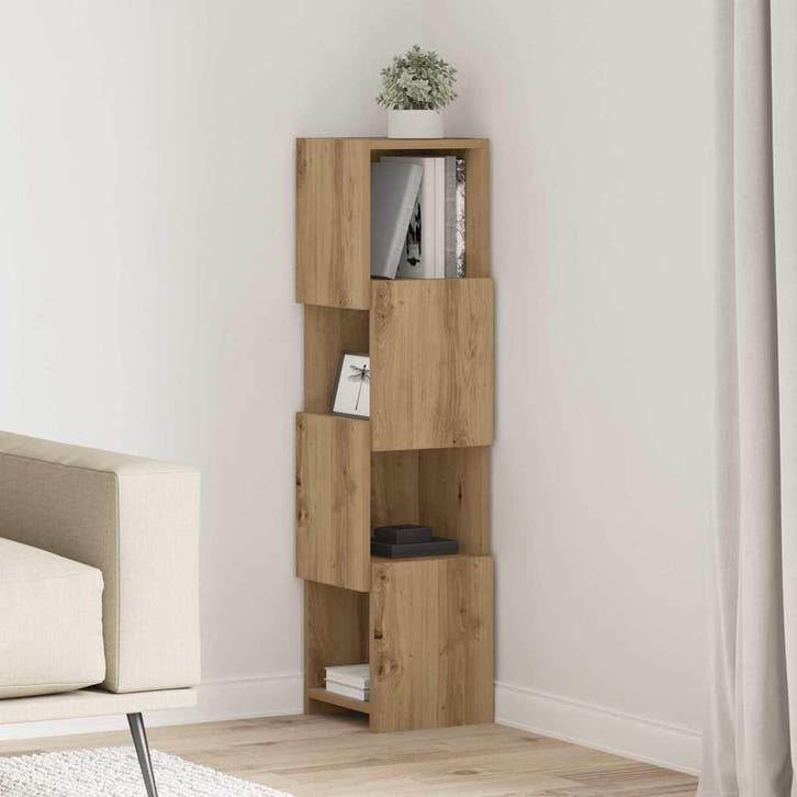 vidaXL Hoekkast Artisan Eiken 25,5x25x102cm Bewerkt hout, Huis en Inrichting, Kasten | Overige, Nieuw, Verzenden