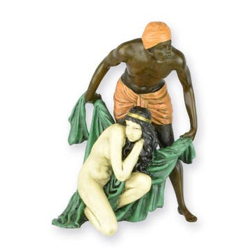 BRONZEN BEELD VAN EEN MAN DIE EEN VROUW BESCHERMT, Verzenden, Nieuw