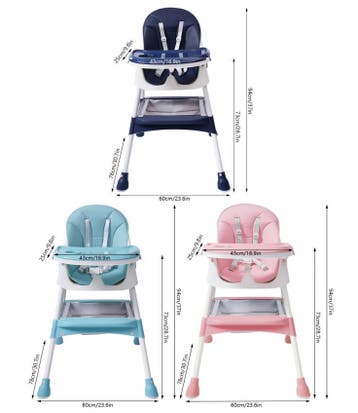 2-in-1 Baby Eetstoel met Voetsteun en Afneembaar Blad, Verzenden, Nieuw